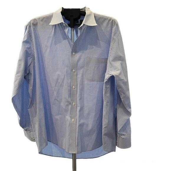 Izod Classic Long Sleeve Small Checkered Casual Stretch Button Down Shirt 2XL - Picture 1 of 9